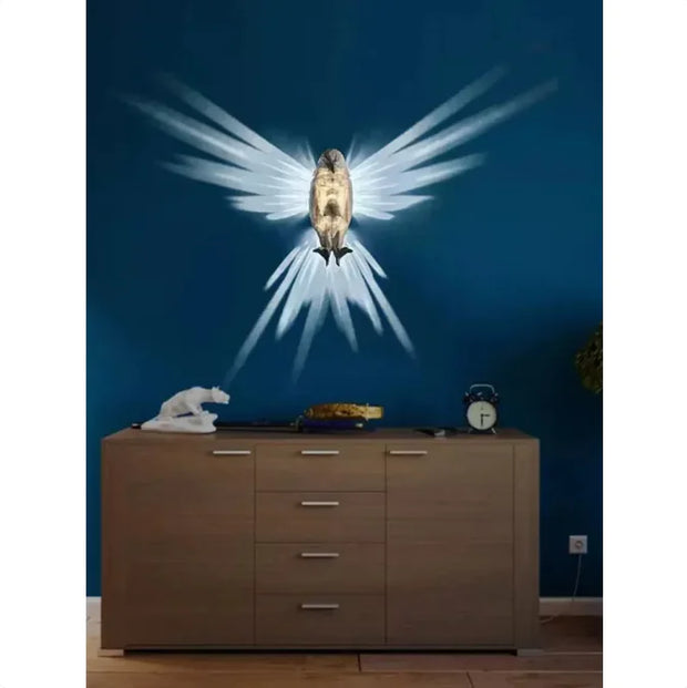 Modern Creative Bird Wall Lamp Owl Eagle Shape Projector Atmosphere Sconce Light 3D Print Body Animal Lighting Lustre Home Decor