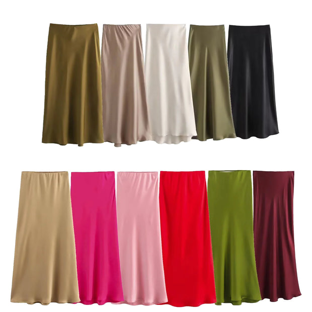 Women's Satin Skirt